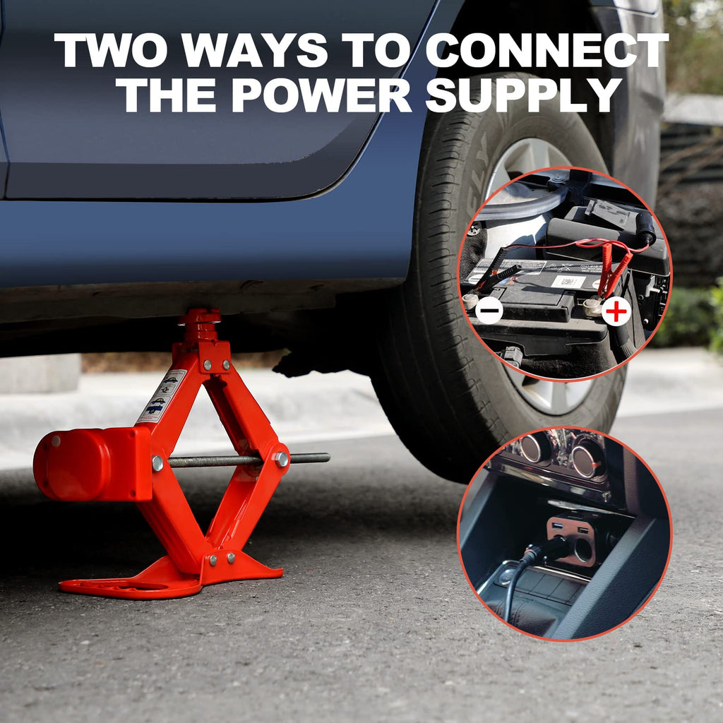 3 Ton Electric Car Scissor Jack with Telescoping Lug Wrench Y2499