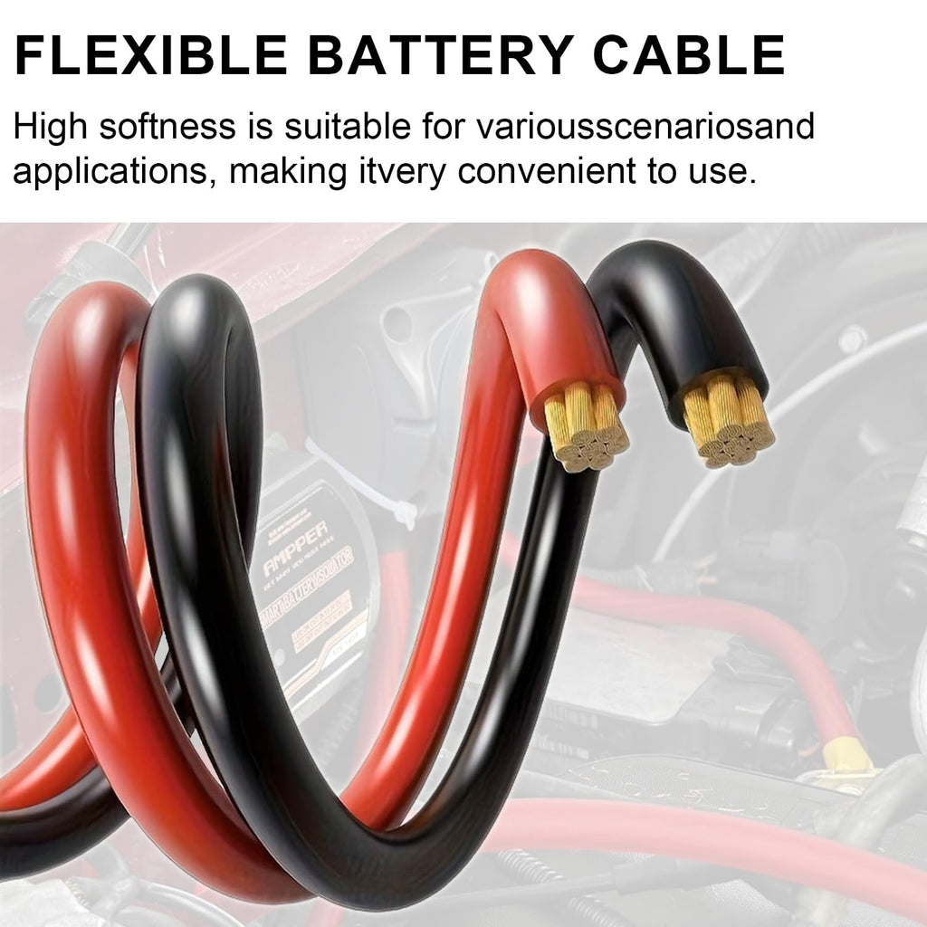 0 Gauge CCA Battery Cable 10FT Red 10FT Black H1314