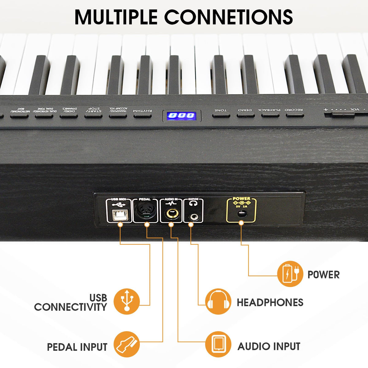 88 Key Semi Weighted Digital Piano with Stand V930