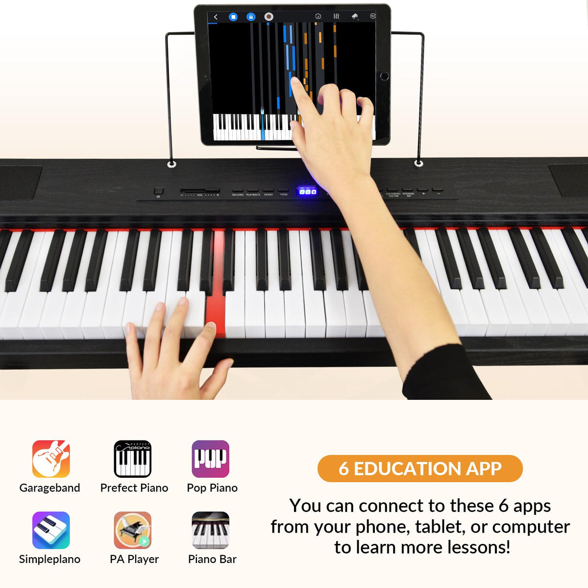 88 Key Semi Weighted Digital Piano with Stand V930