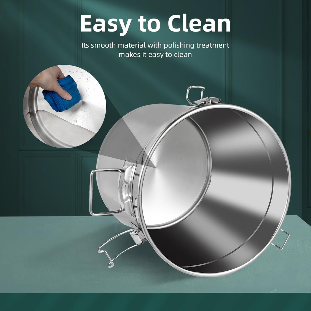 5.5Gal 304 Stainless Steel Airtight Container with Lid and Locking Clamp E523