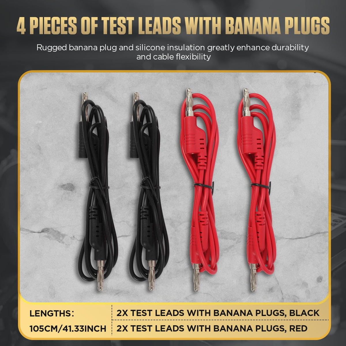 68PCS Multimeter Test Leads Kit with Alligator Clips and Banana Plug Adapters R1361