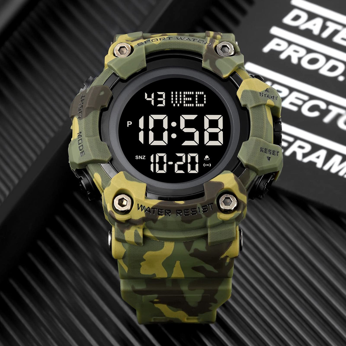 Men Digital Watch Waterproof LED Stopwatch P296
