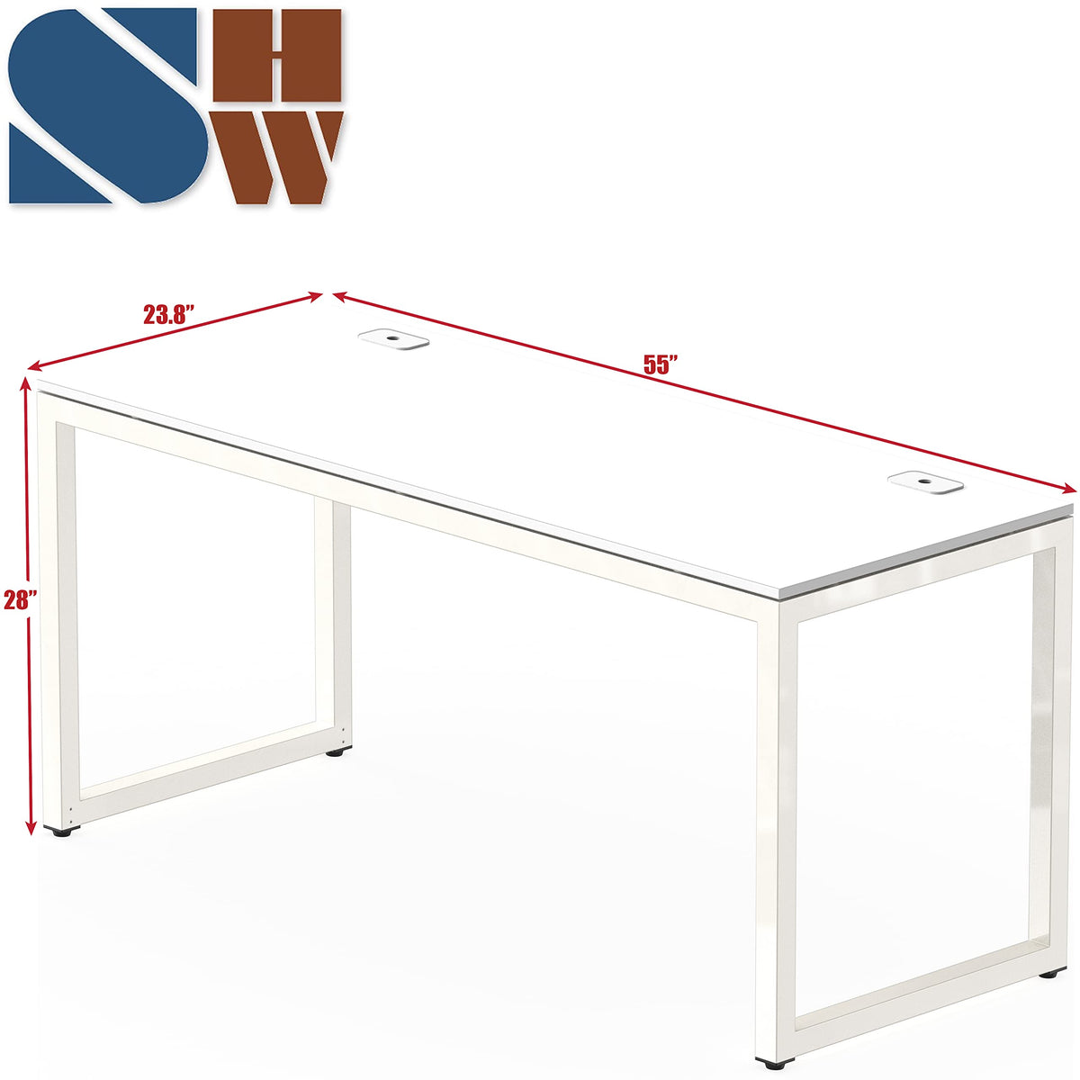 55-Inch White Office Computer Desk U99335