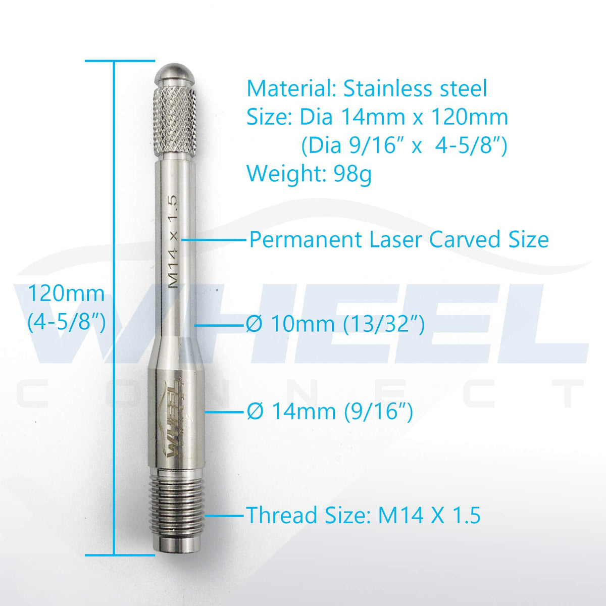 Stainless Steel Wheel Alignment Pin Set of 5 Sizes X91929