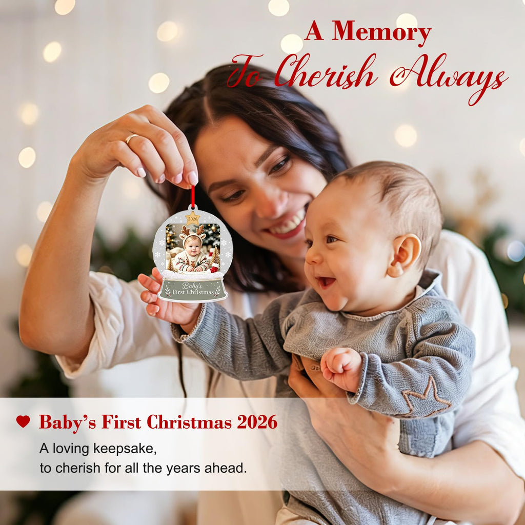 Baby's First Christmas Ornament 2026 Acrylic Photo Frame Ornament W8051
