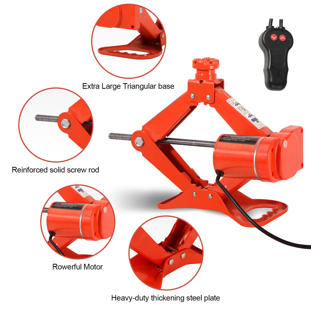 3 Ton Electric Car Scissor Jack with Telescoping Lug Wrench Y2499