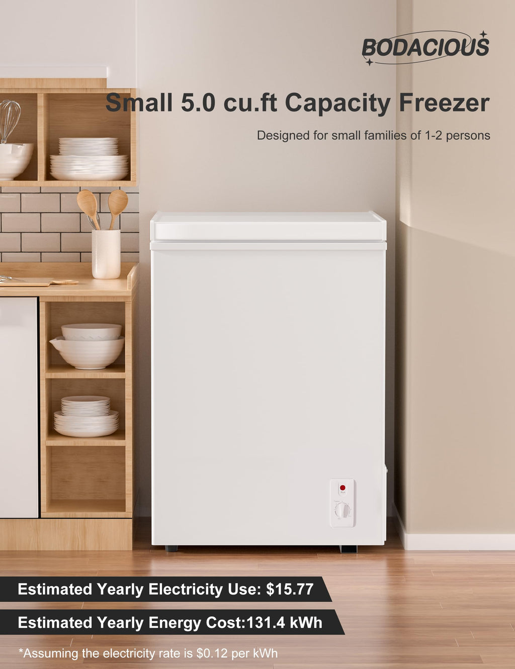 5.0 Cu Ft Compact Chest Freezer L144198