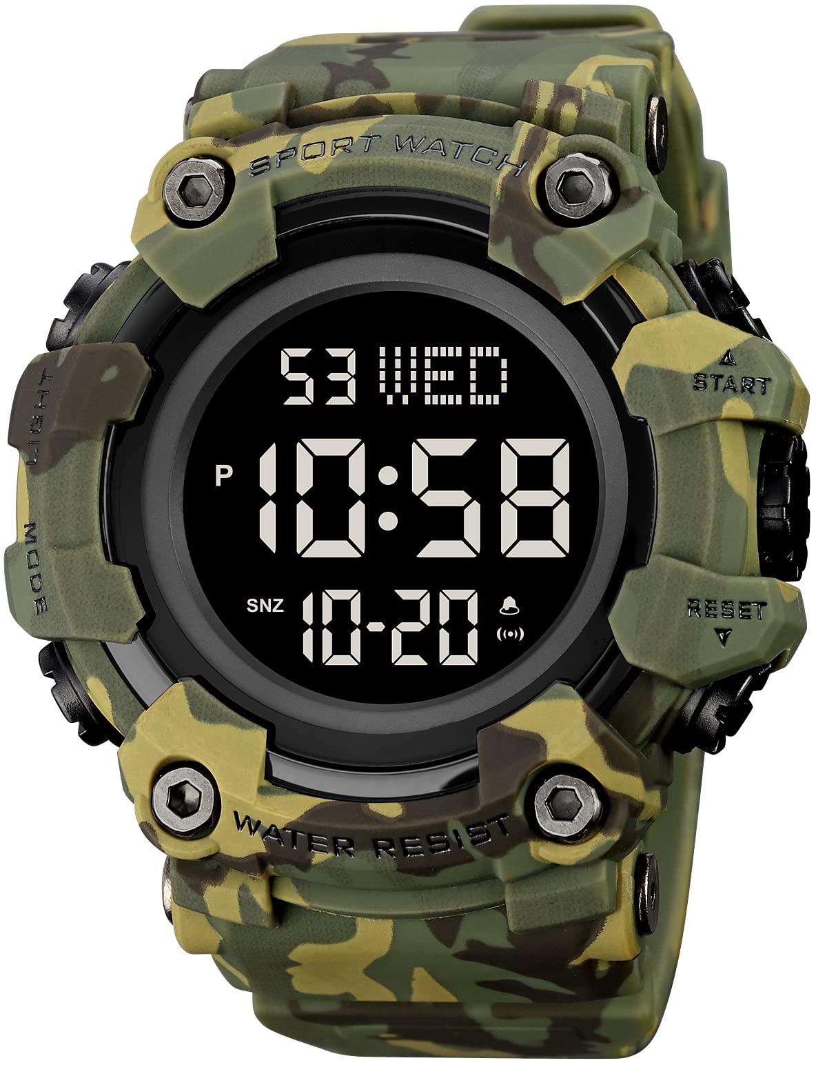Men Digital Watch Waterproof LED Stopwatch P296