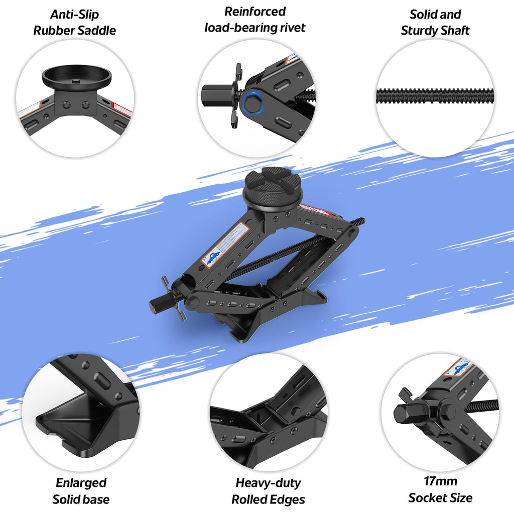3 Ton Heavy Duty Scissor Jack Kit with Ratchet Wrench R1725