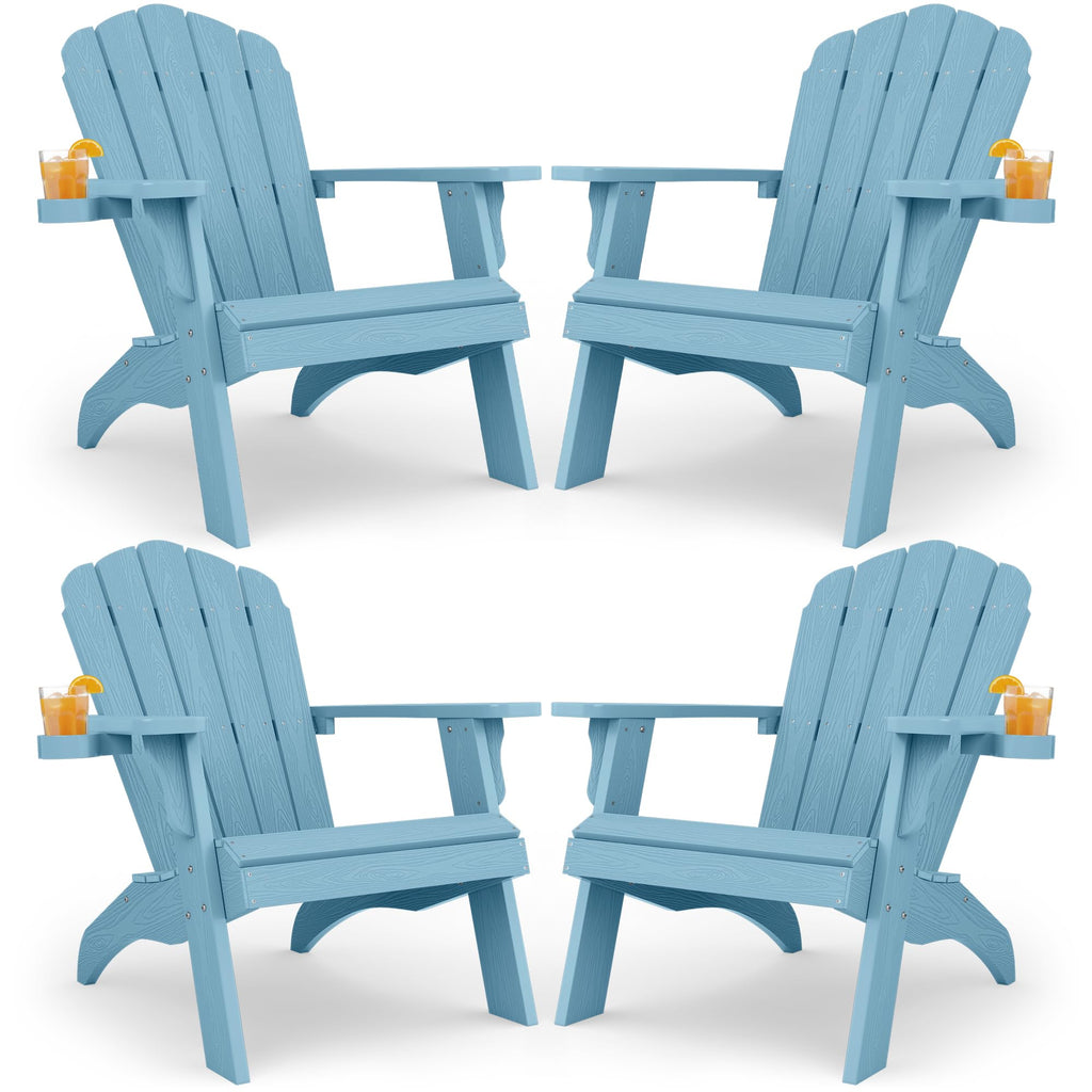 Oversized Adirondack Chair Set of 4 Blue H5249