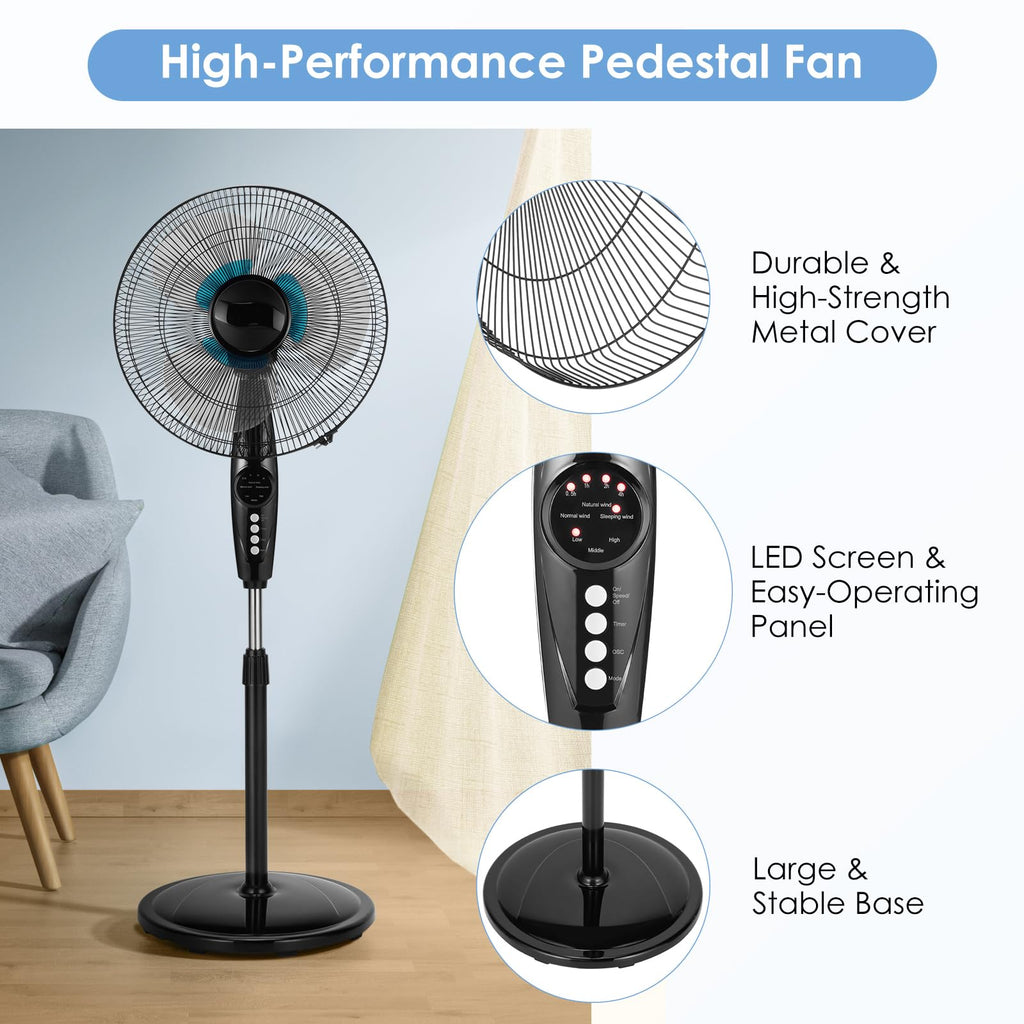 16” Pedestal Fan with 3-Speed Digital Control T82983