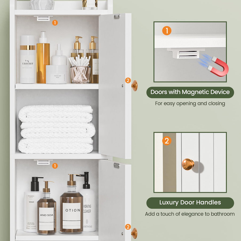 White Bathroom Storage Cabinet with 2 Doors P75113