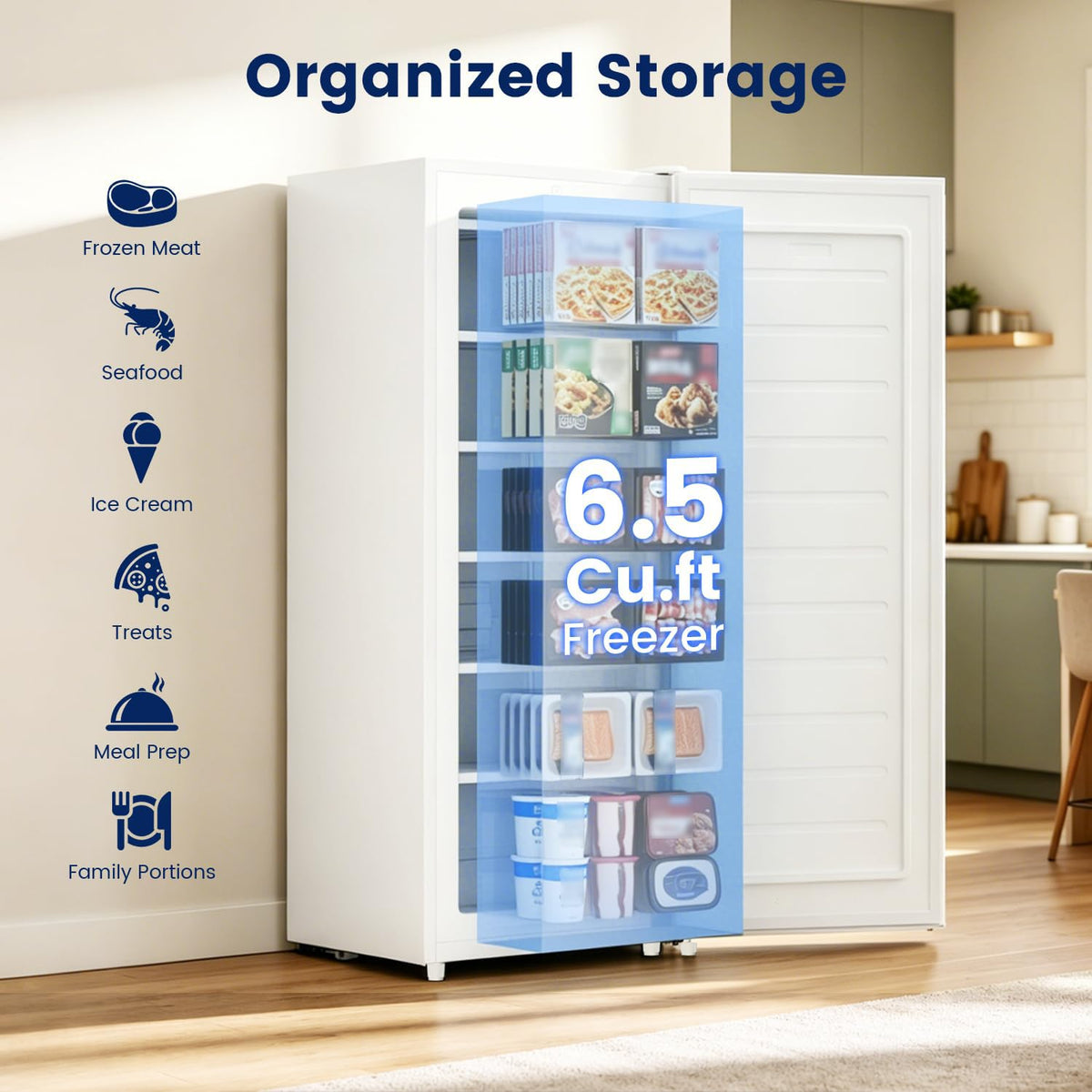 White 6.5 Cu.ft Upright Freezer X667