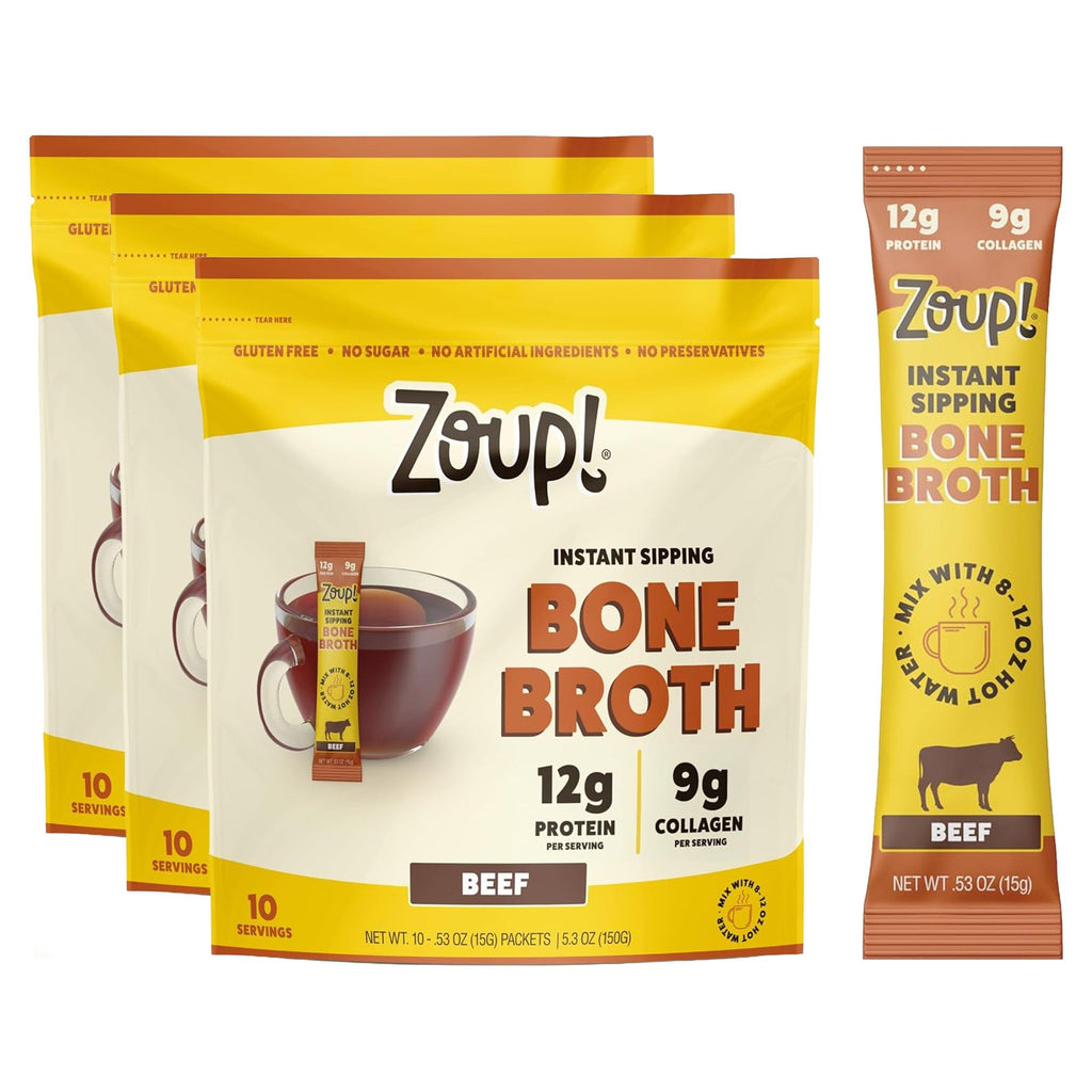 Instant Sipping Bone Broth Mix Beef 0.53 oz Pack of 30 Y35959