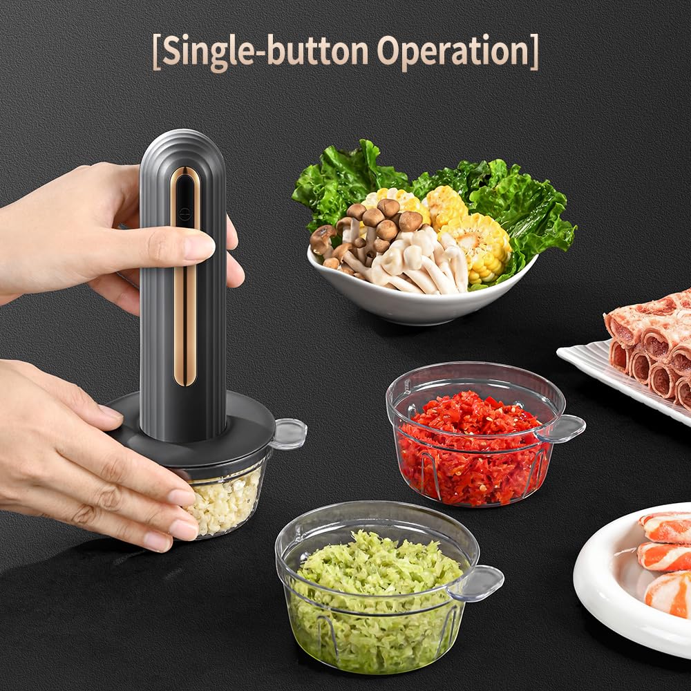 Electric Mini Food Processor, 4-Cup Portable USB, Black O47178