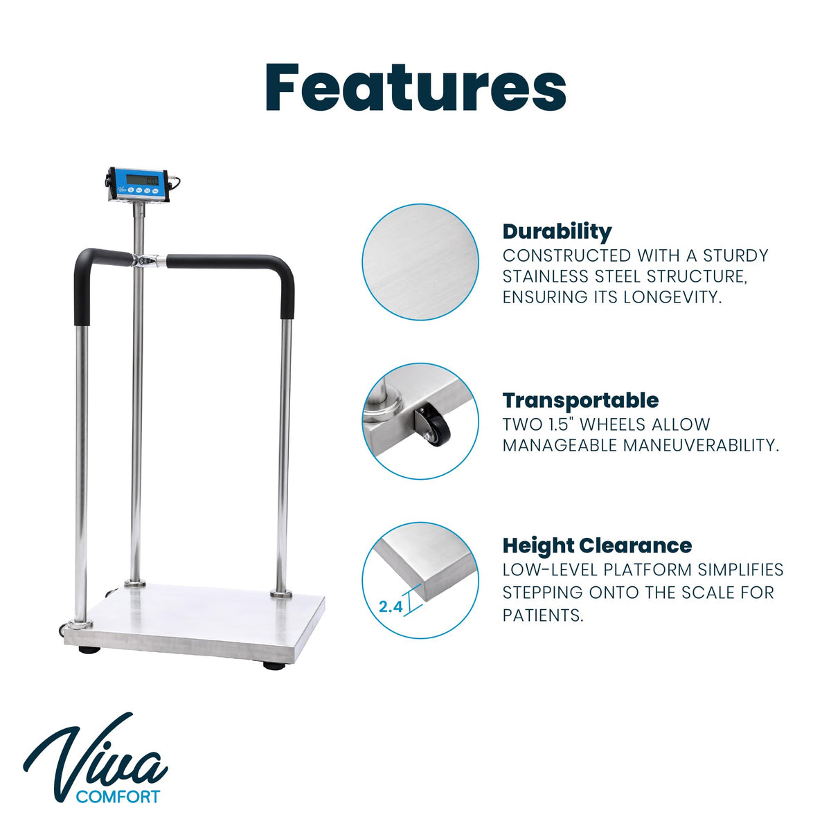 Medical Grade Digital Scale with Handles 660 lb Weight Capacity S403199