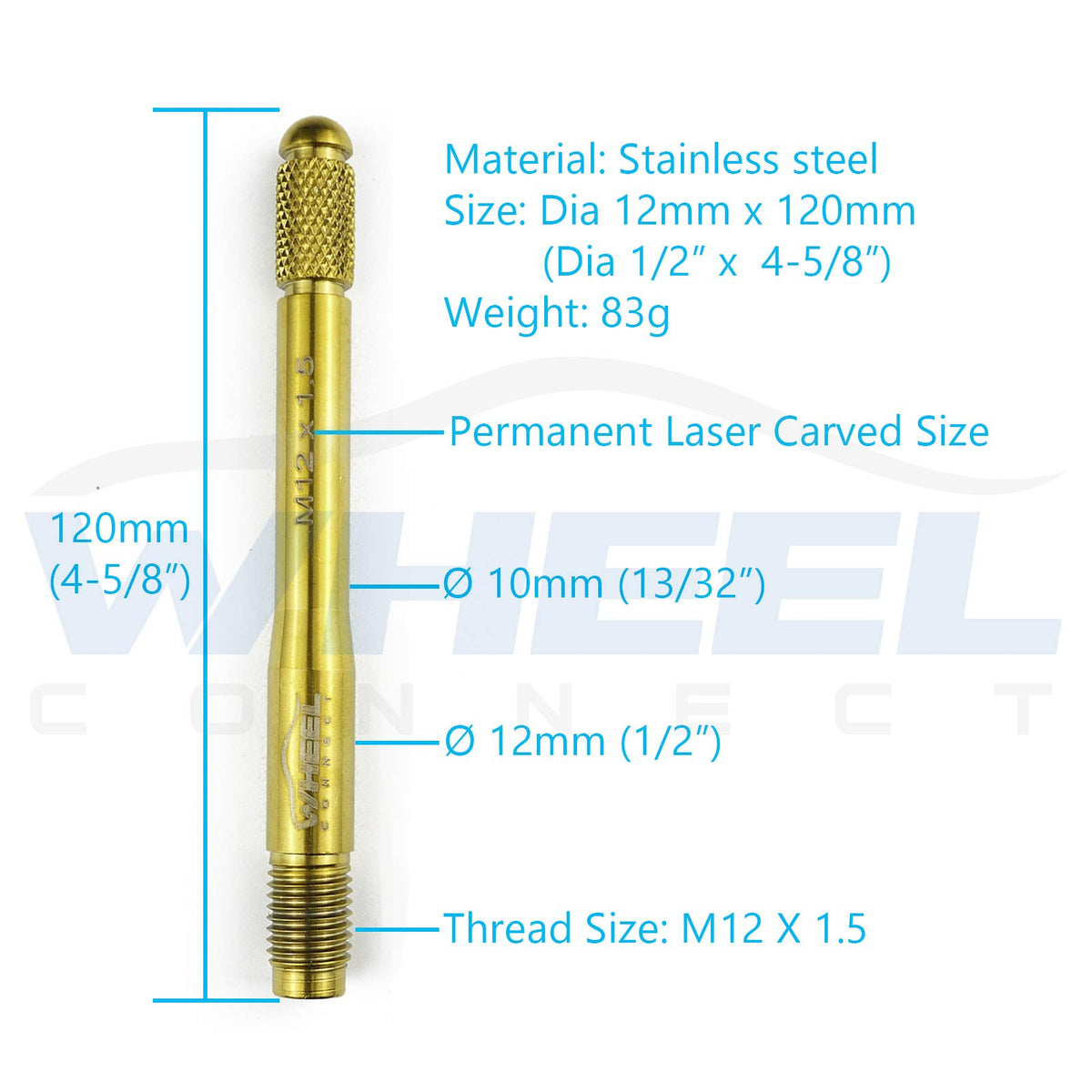 Stainless Steel Wheel Alignment Pin Set of 5 Sizes X91929