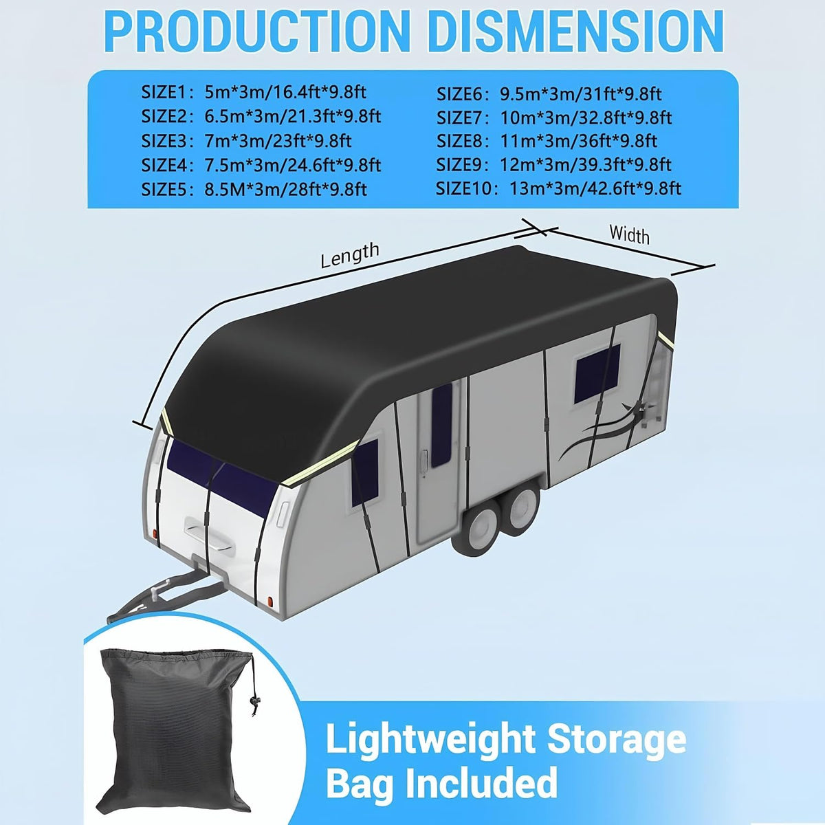 Heavy Duty Waterproof UV Resistant RV Roof Cover Z584043