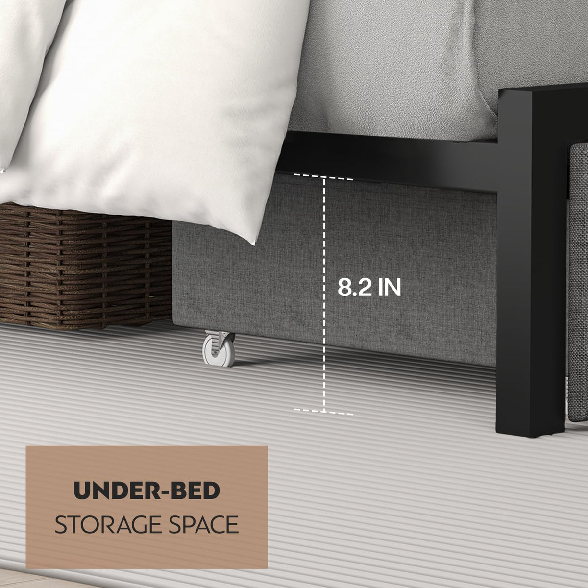 Full Size Storage Bed Frame with Headboard D341681