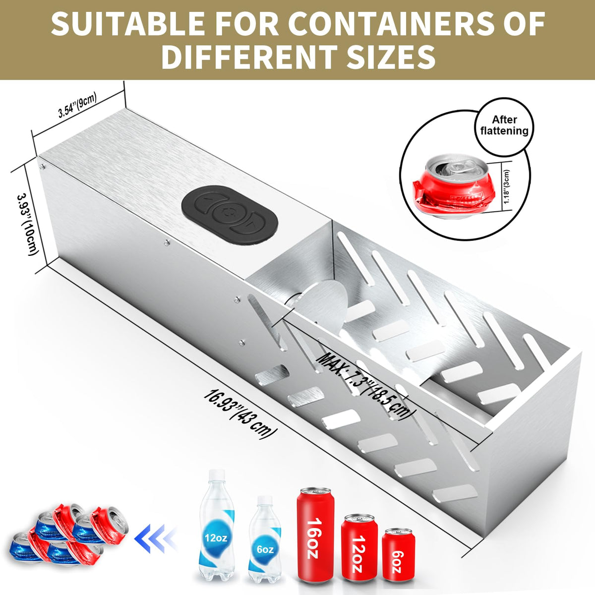 Electric Can Crusher for 12oz & 16oz Cans Y9159