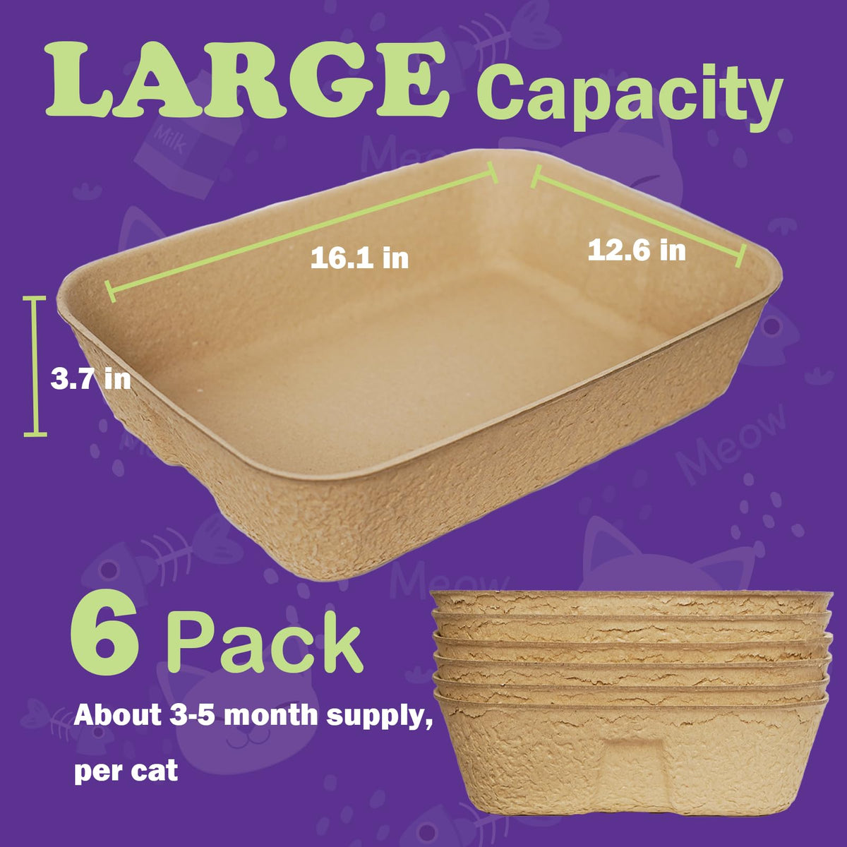 8 Pack Disposable Litter Boxes N2497