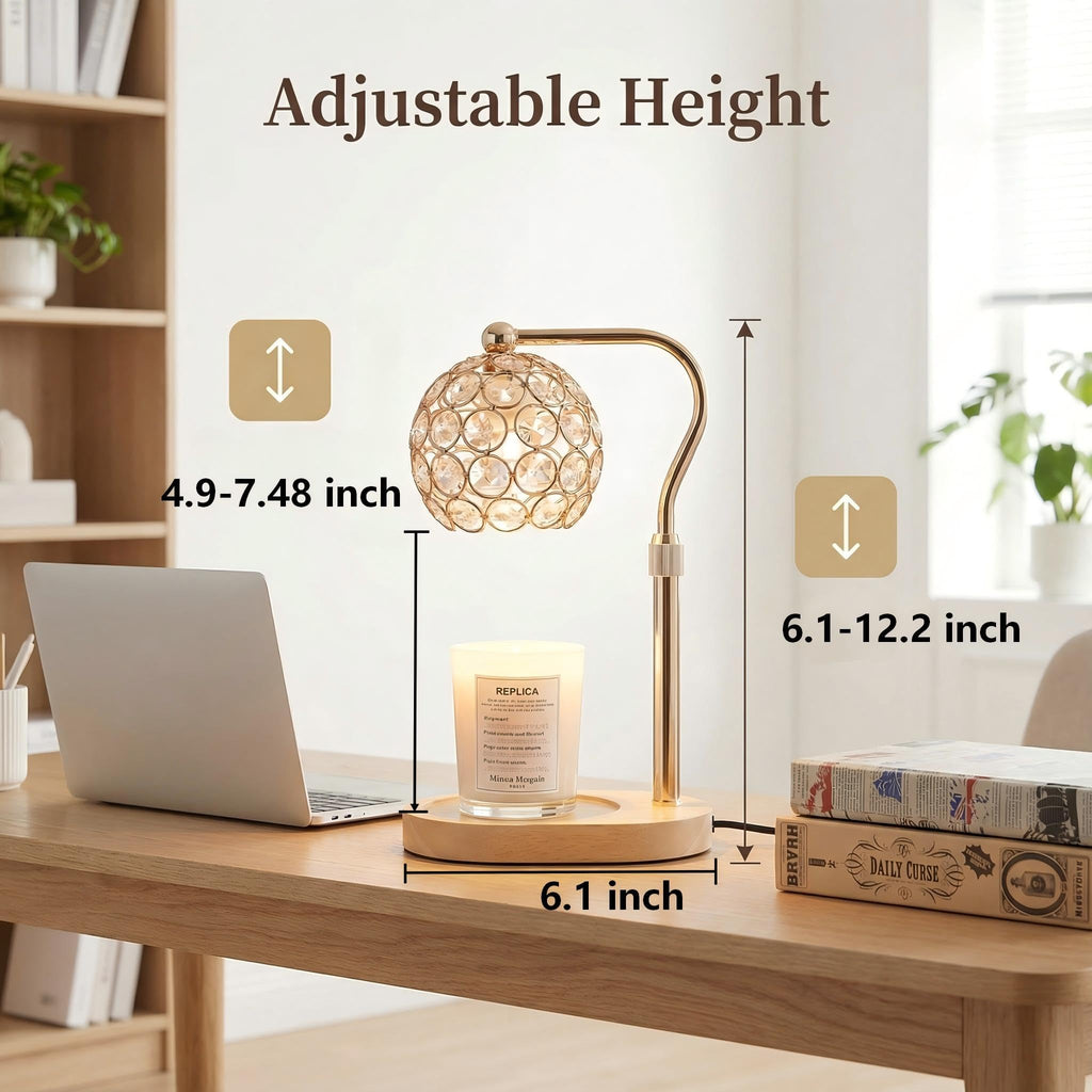 Candle Warmer Lamp with Timer & Dimmer, Adjustable Height Q42639