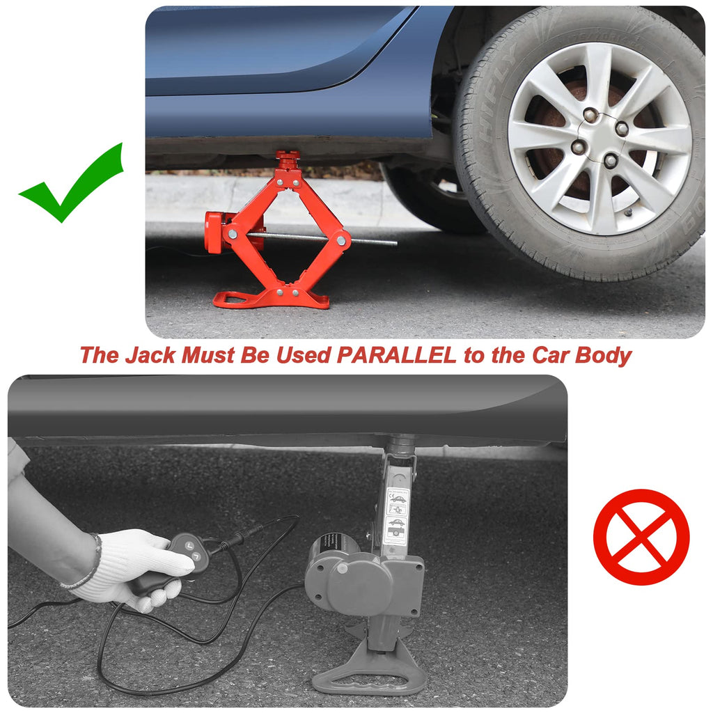 3 Ton Electric Car Scissor Jack with Telescoping Lug Wrench Y2499