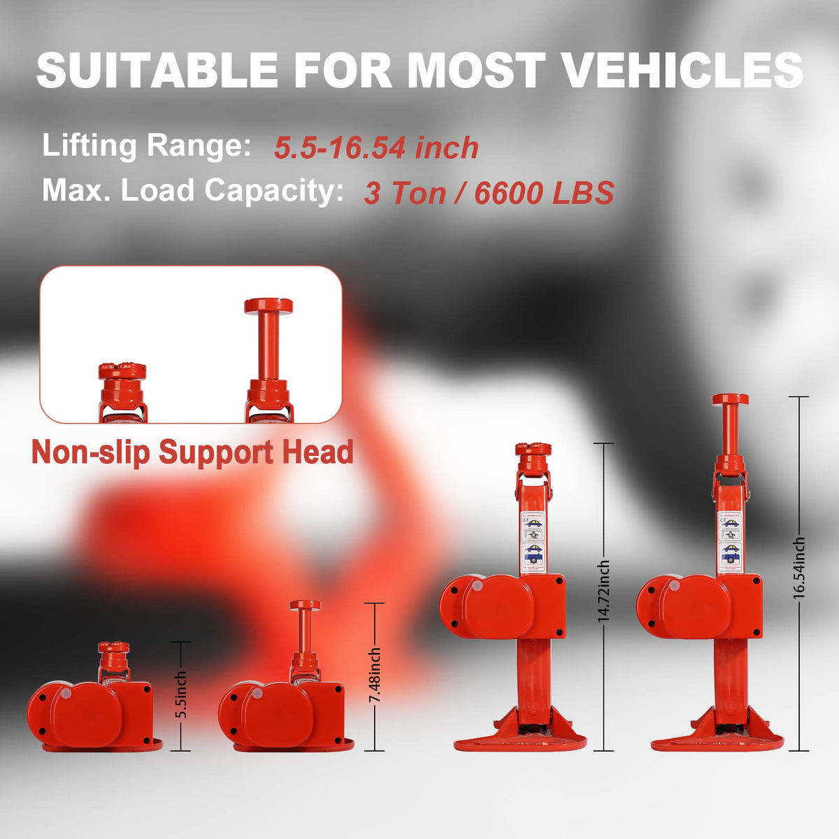 3 Ton Electric Car Scissor Jack with Telescoping Lug Wrench Y2499