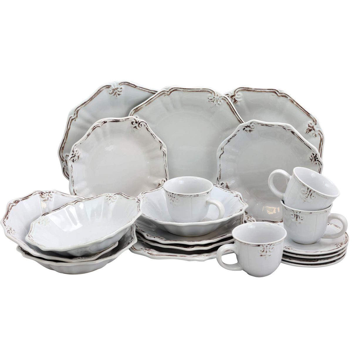 White 20-Piece Dinnerware Set Y596