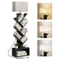 6 Tier Tree Bookshelf with Light, Black B3662