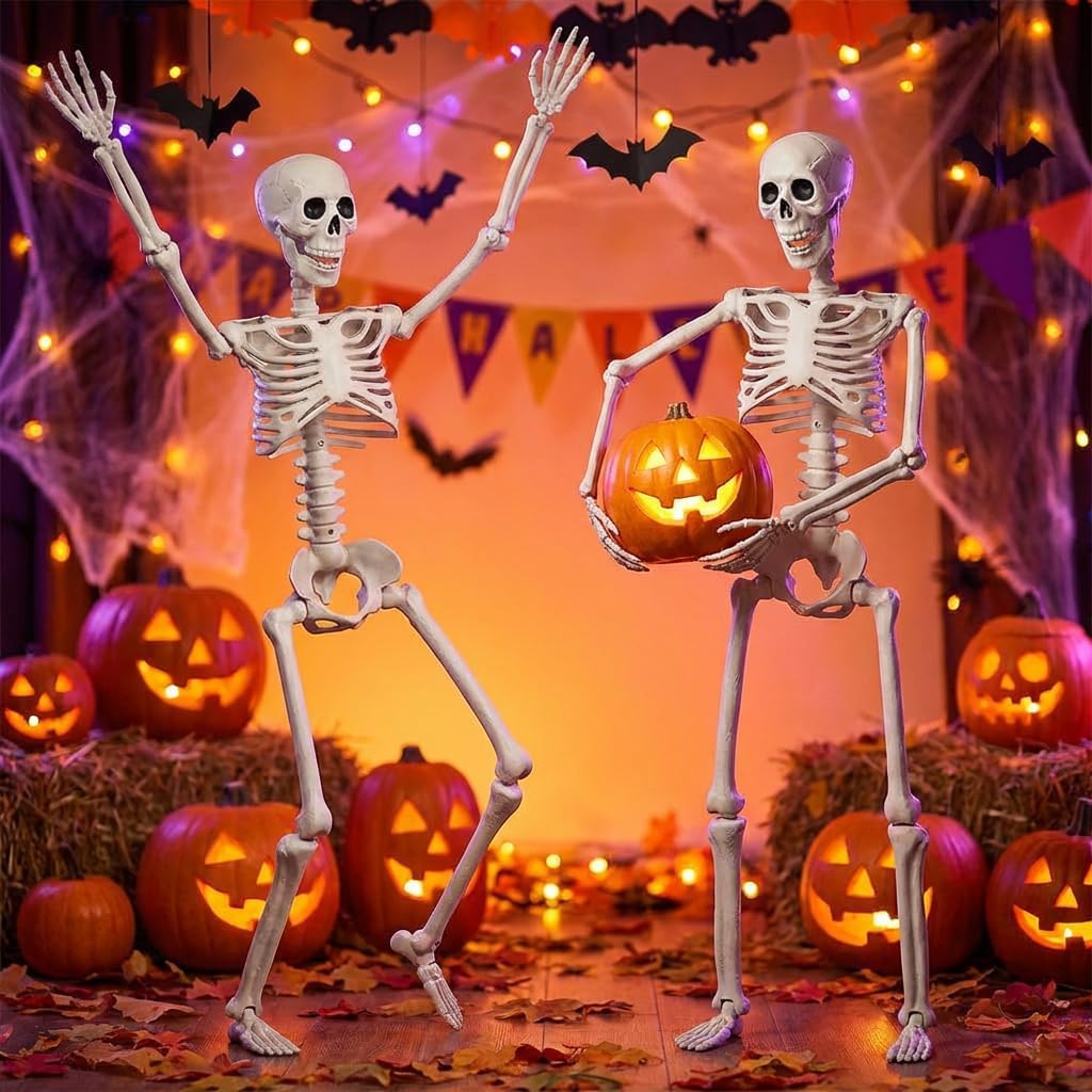 2-Pack 67" Posable Skeletons with Movable Joints I743740