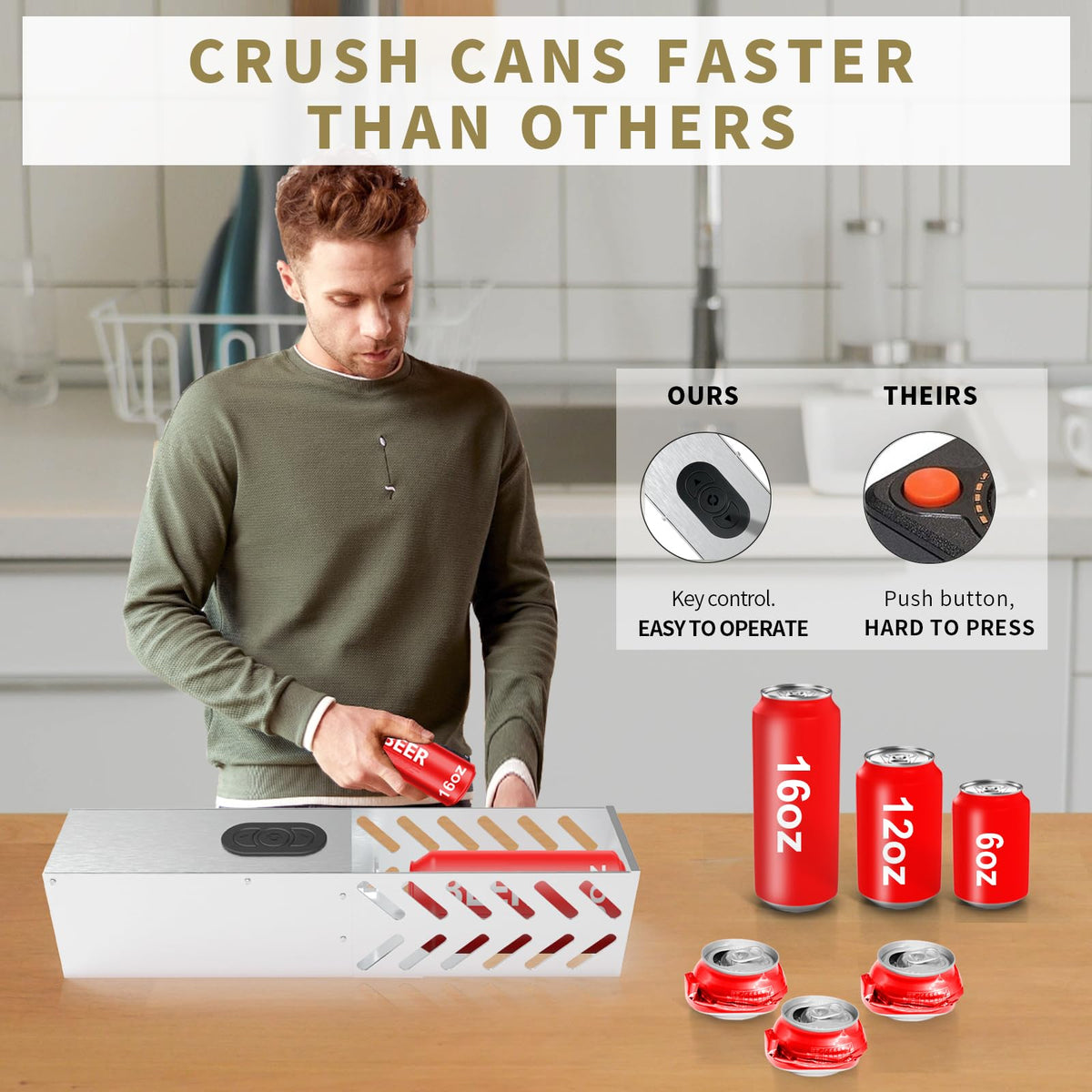 Electric Can Crusher for 12oz & 16oz Cans Y9159