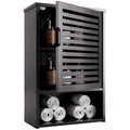 Black Bamboo Wall Mounted Bathroom Storage Cabinet F4583