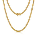 4mm 6mm Gold Plated Stainless Steel Cuban Link Chain Necklace Bracelet L55509