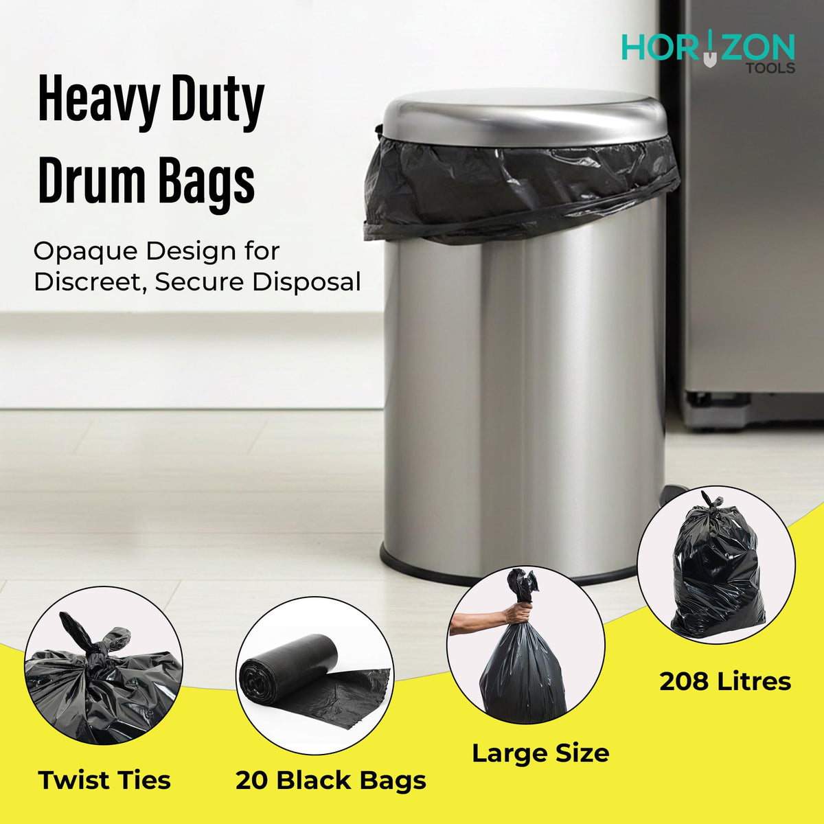 42 Gallon 3 Mil Black Heavy-Duty Trash Bags S97059