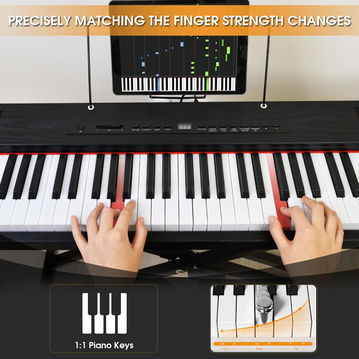 88 Key Semi Weighted Digital Piano with Stand V930