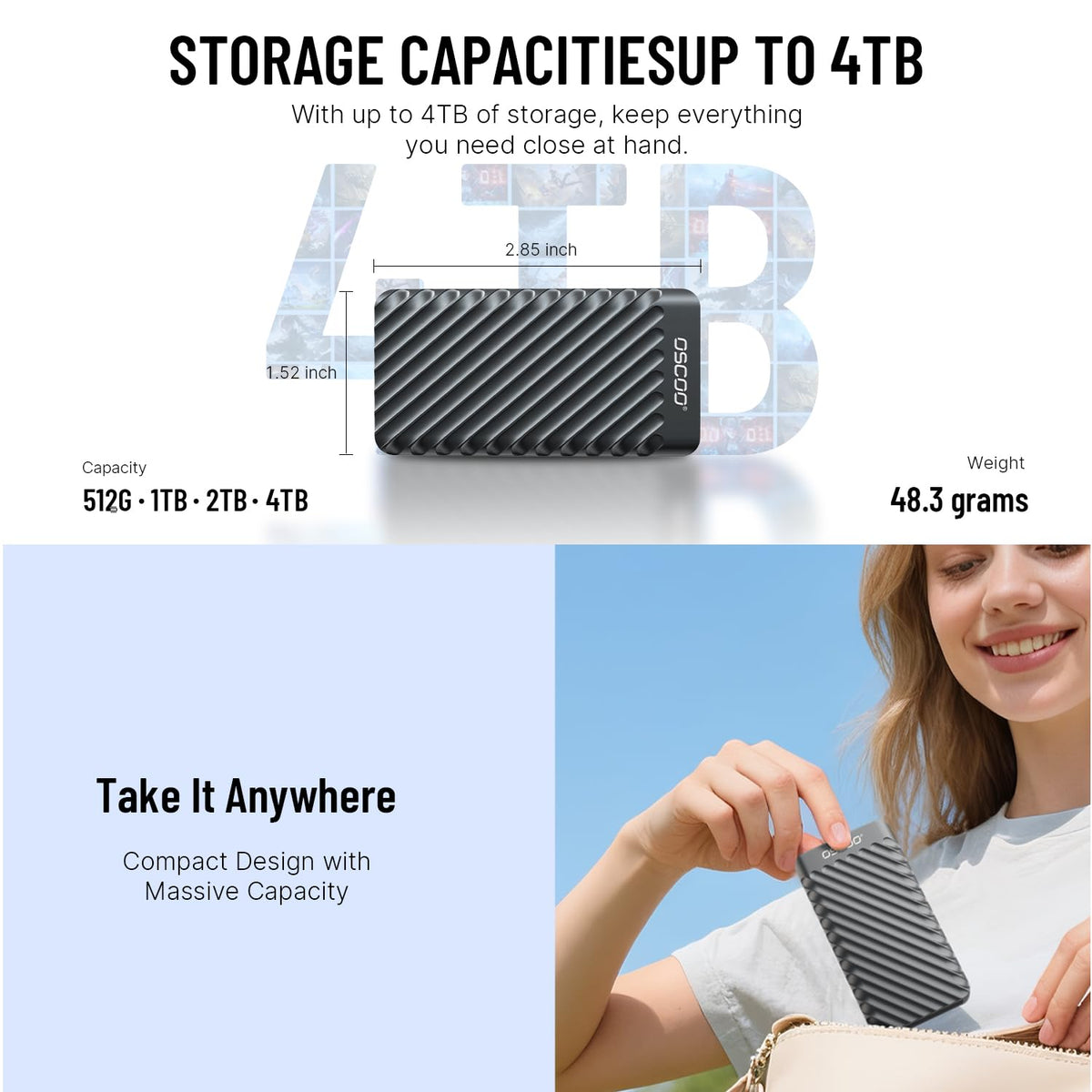 1TB USB 3.2 Gen 2 External SSD J296