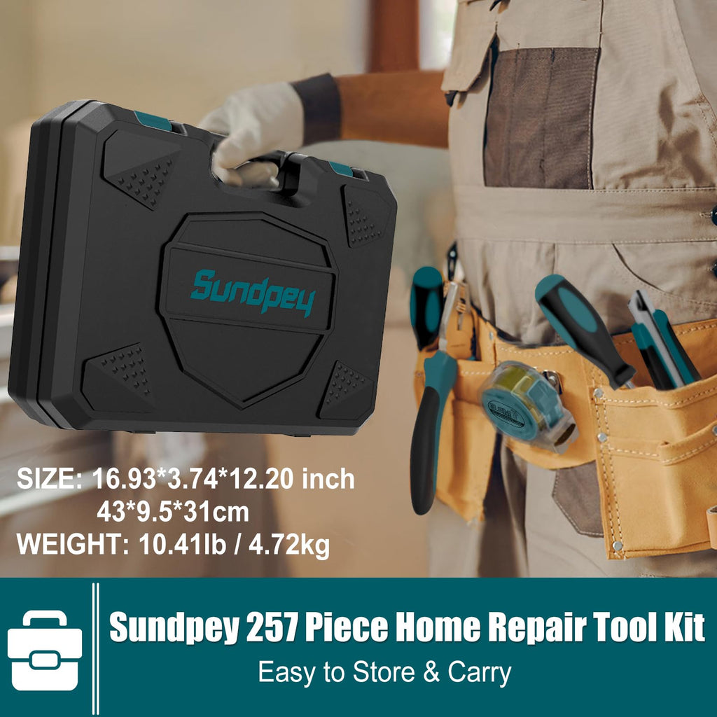 257 Pcs Portable Hand Tool Kit Set with Case G45832