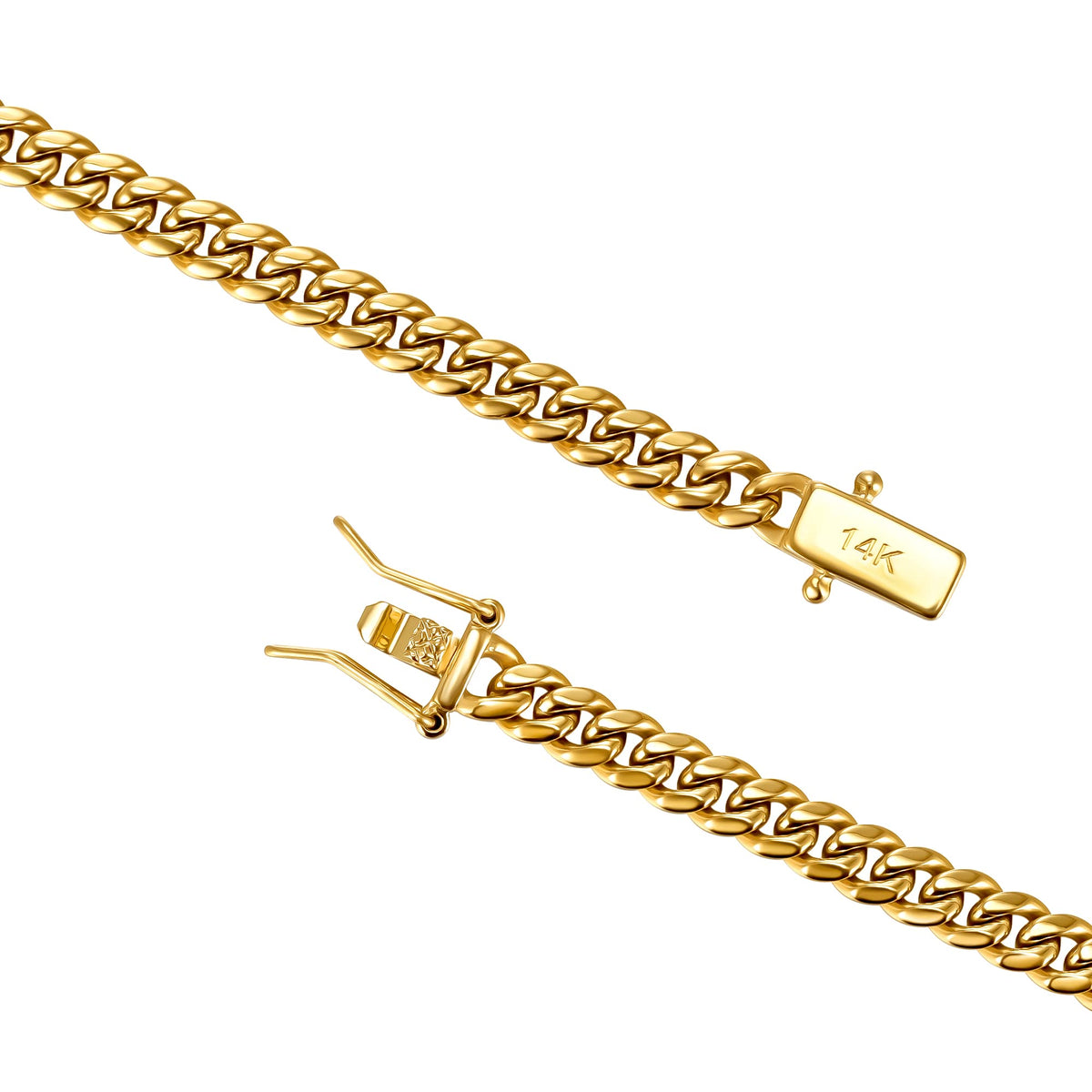 4mm 6mm Gold Plated Stainless Steel Cuban Link Chain Necklace Bracelet L55509