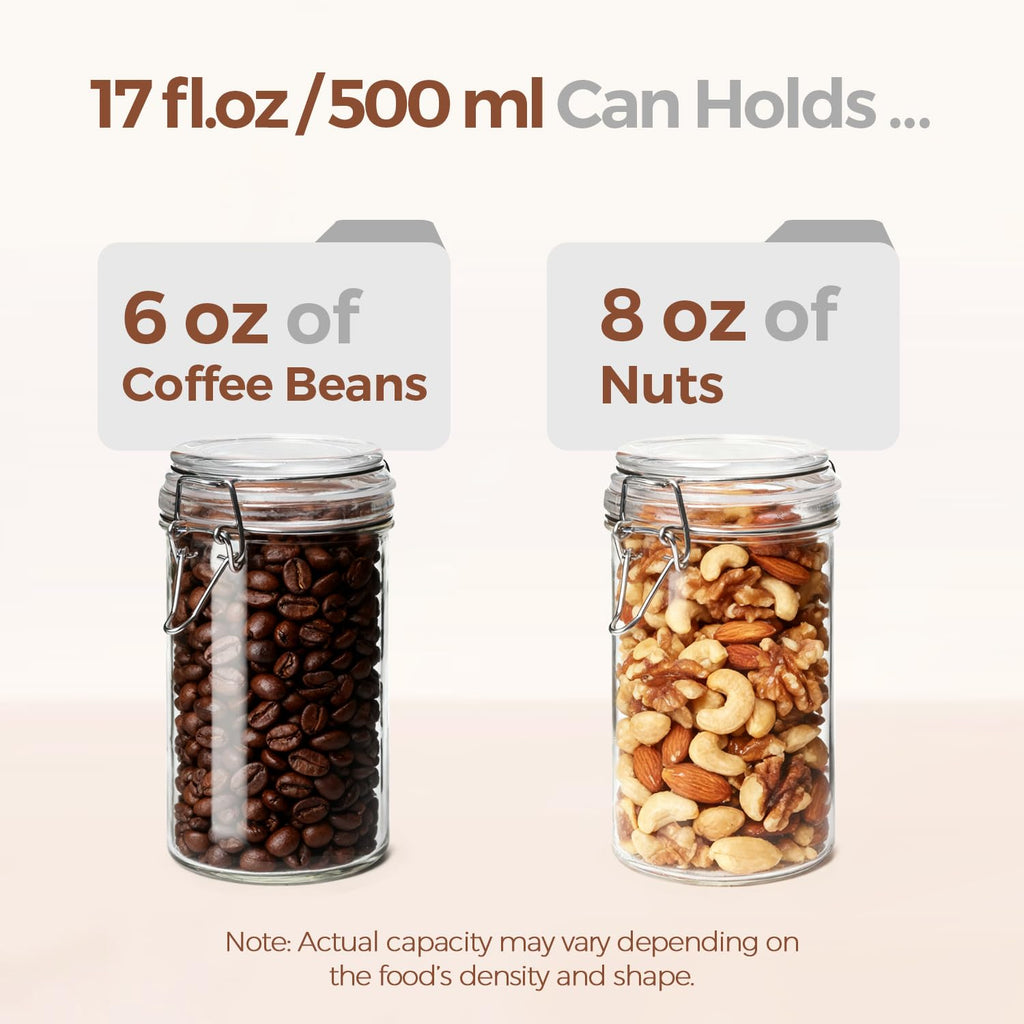16 oz Glass Jars with Airtight Lids 6 Pack V5244