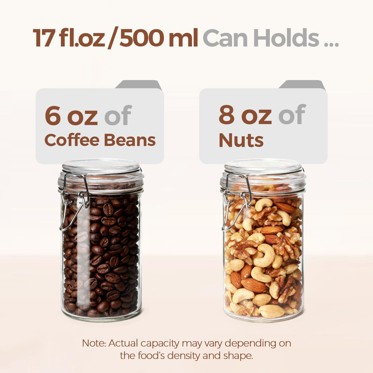 16 oz Glass Jars with Airtight Lids 6 Pack V5244