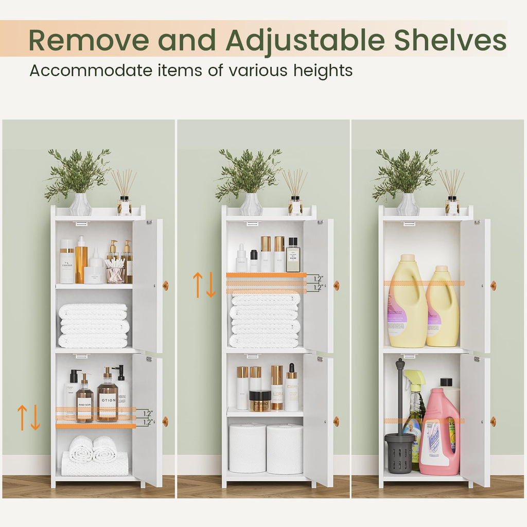 White Bathroom Storage Cabinet with 2 Doors P75113