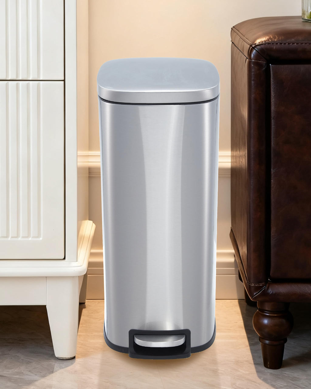 50L Stainless Steel Step Trash Can with Lid P29139