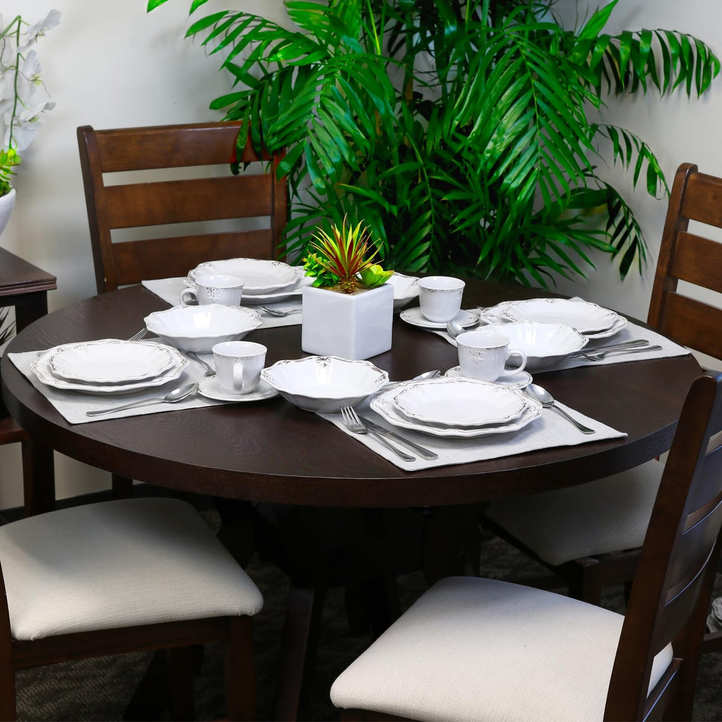 White 20-Piece Dinnerware Set Y596