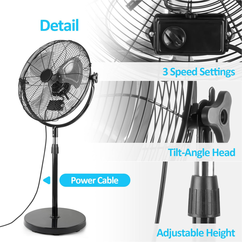 20 Inch Heavy Duty High Velocity Metal Stand Pedestal Fan E30832