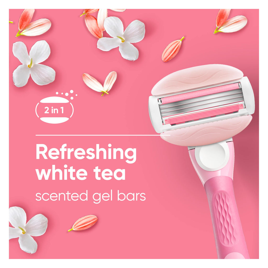 White Tea 3-Blade Razor Refills, 6 Count G64490