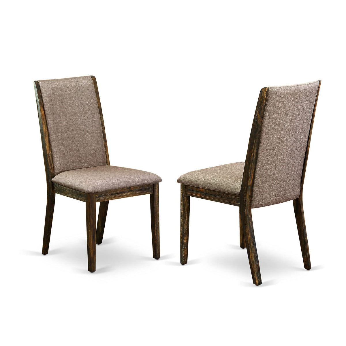 9 Piece Walnut Dining Table Set with Butterfly Leaf and 8 Dark Khaki Linen Fabric Chairs Y3447