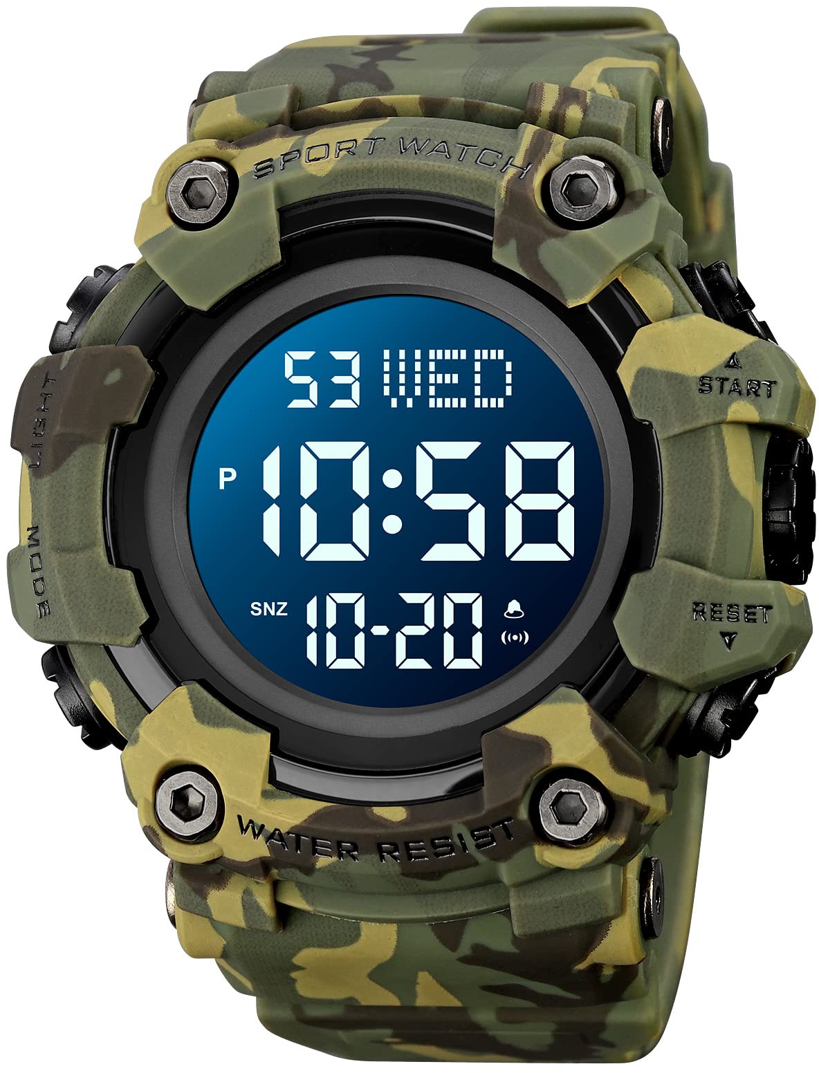 Men Digital Watch Waterproof LED Stopwatch P296