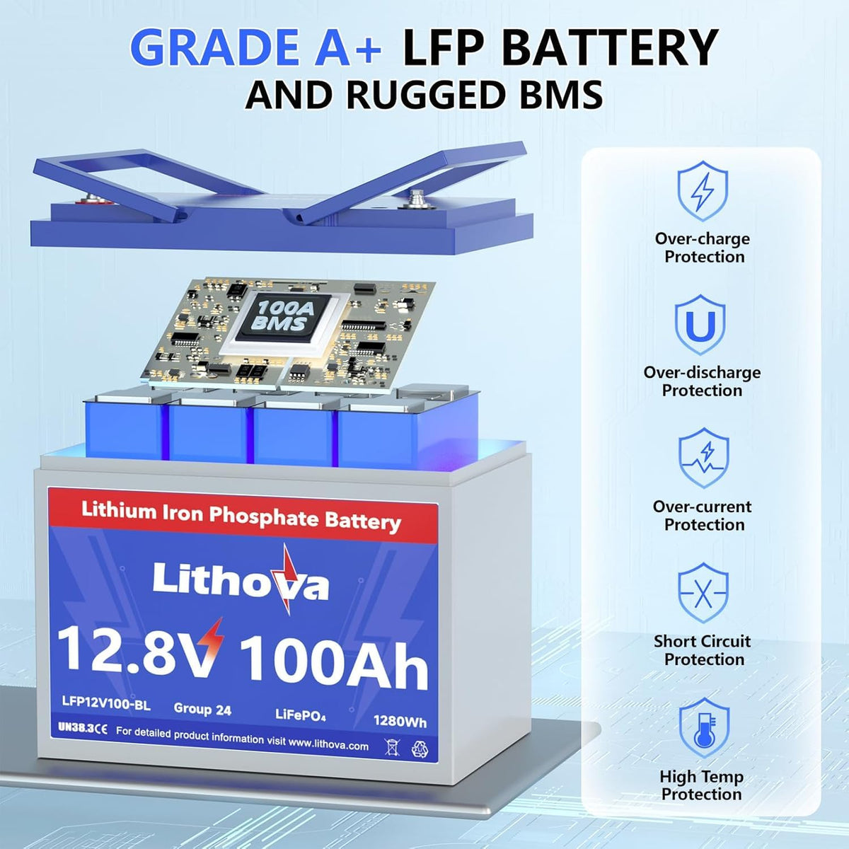 12V 100Ah LiFePO4 Battery N49738